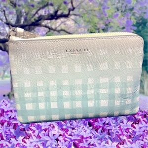 Coach Green and White Gingham Wallet~Has an COA